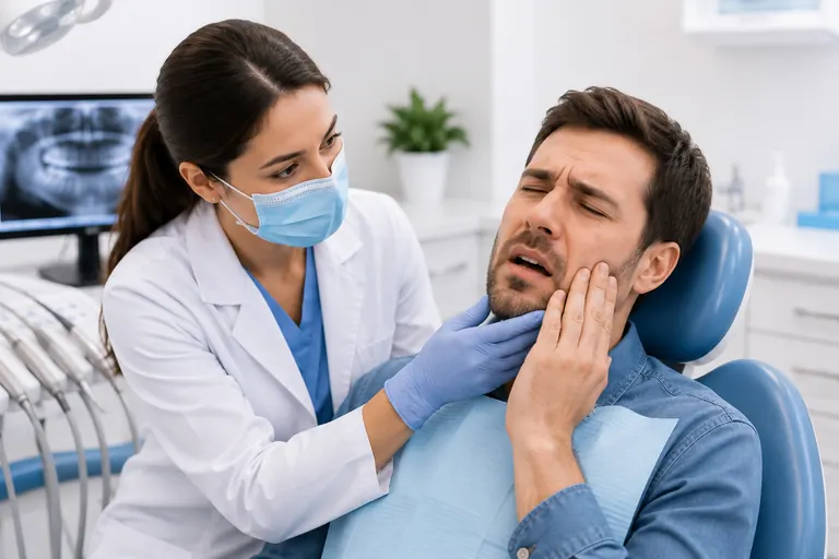 Emergency dentist helping a patient with tooth pain in South Morang